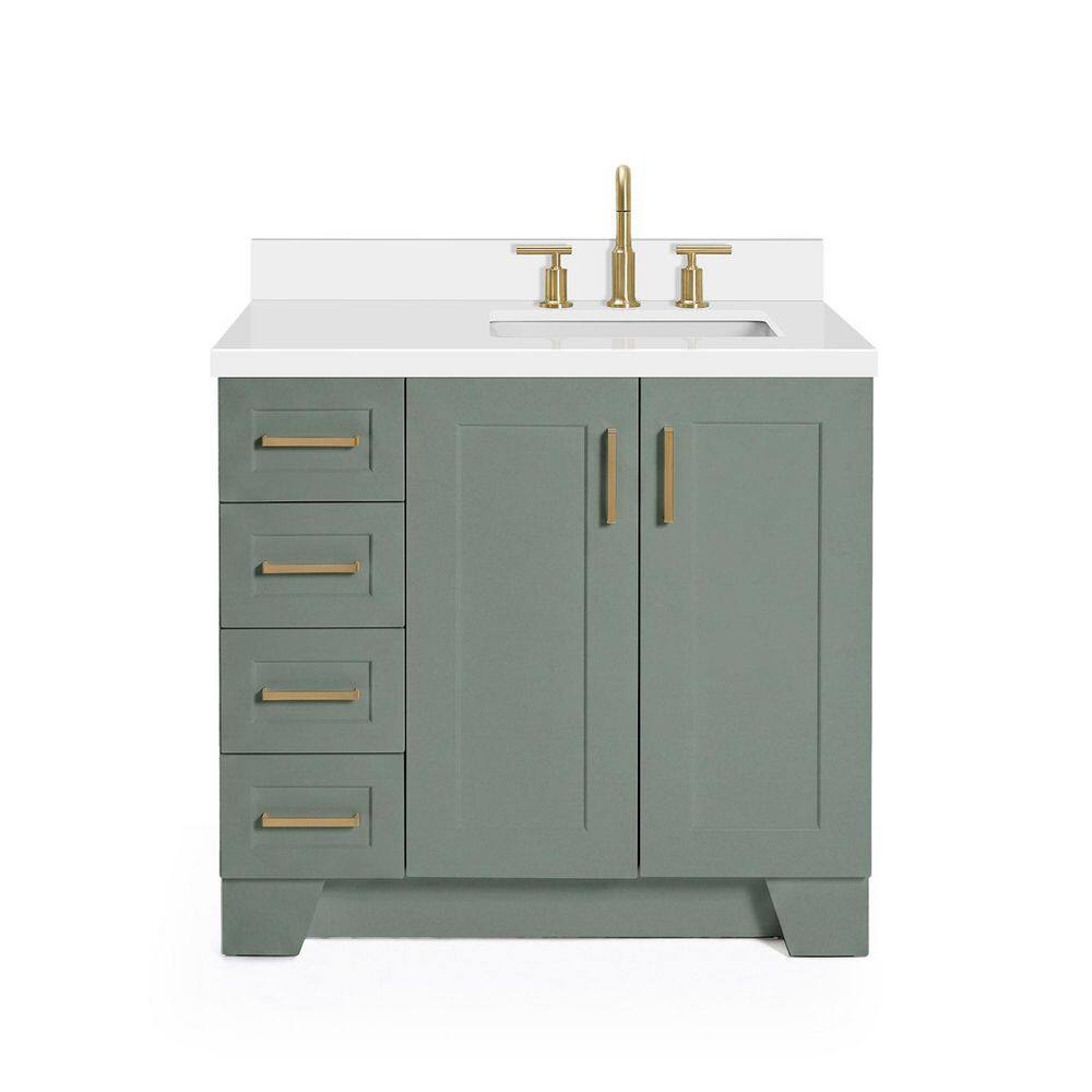 Taylor 36 in. Single Sink Freestanding Bath Vanity in Vintage Sage Green with Pure White Quartz Top price history on PriceWatchPro
