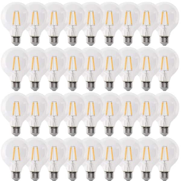60-Watt Equivalent G25 Globe Dimmable Filament Clear CEC Title 20 E26 LED Vintage Edison LIght Bulb Bright White 36-Pack
