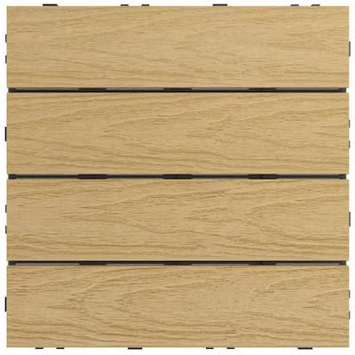 UltraShield Naturale 1 ft. x 1 ft. Quick Deck Composite Outdoor Deck Tile in Australian Red Cedar (10 sq. ft. Per Box)