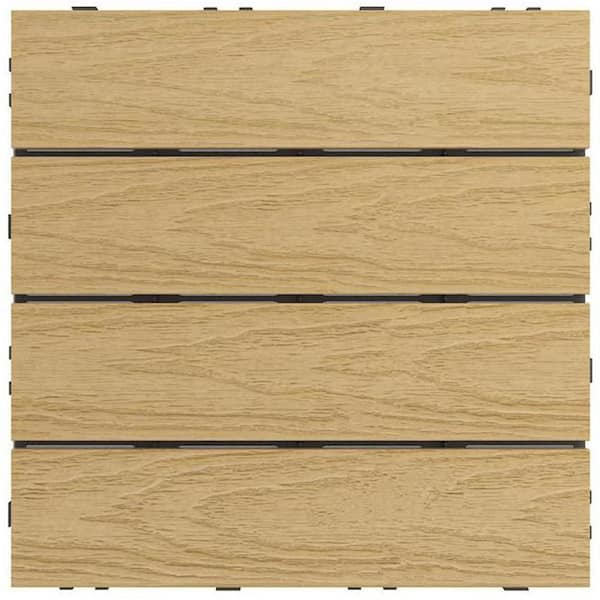 UltraShield Naturale 1 ft. x 1 ft. Quick Deck Composite Outdoor Deck Tile in Australian Red Cedar (10 sq. ft. Per Box)