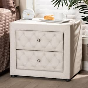 Lepine 2-Drawer Light Beige Nightstand