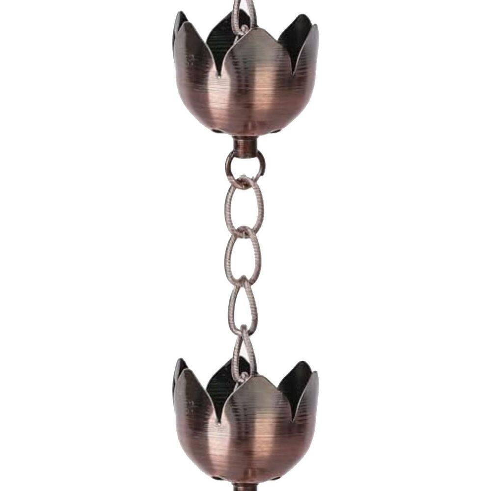 Decorative Lotus Cup Rain Chain 72 in. Metal for Home and Garden Decoration Weather Resistant with Soothing Sound price history on PriceWatchPro