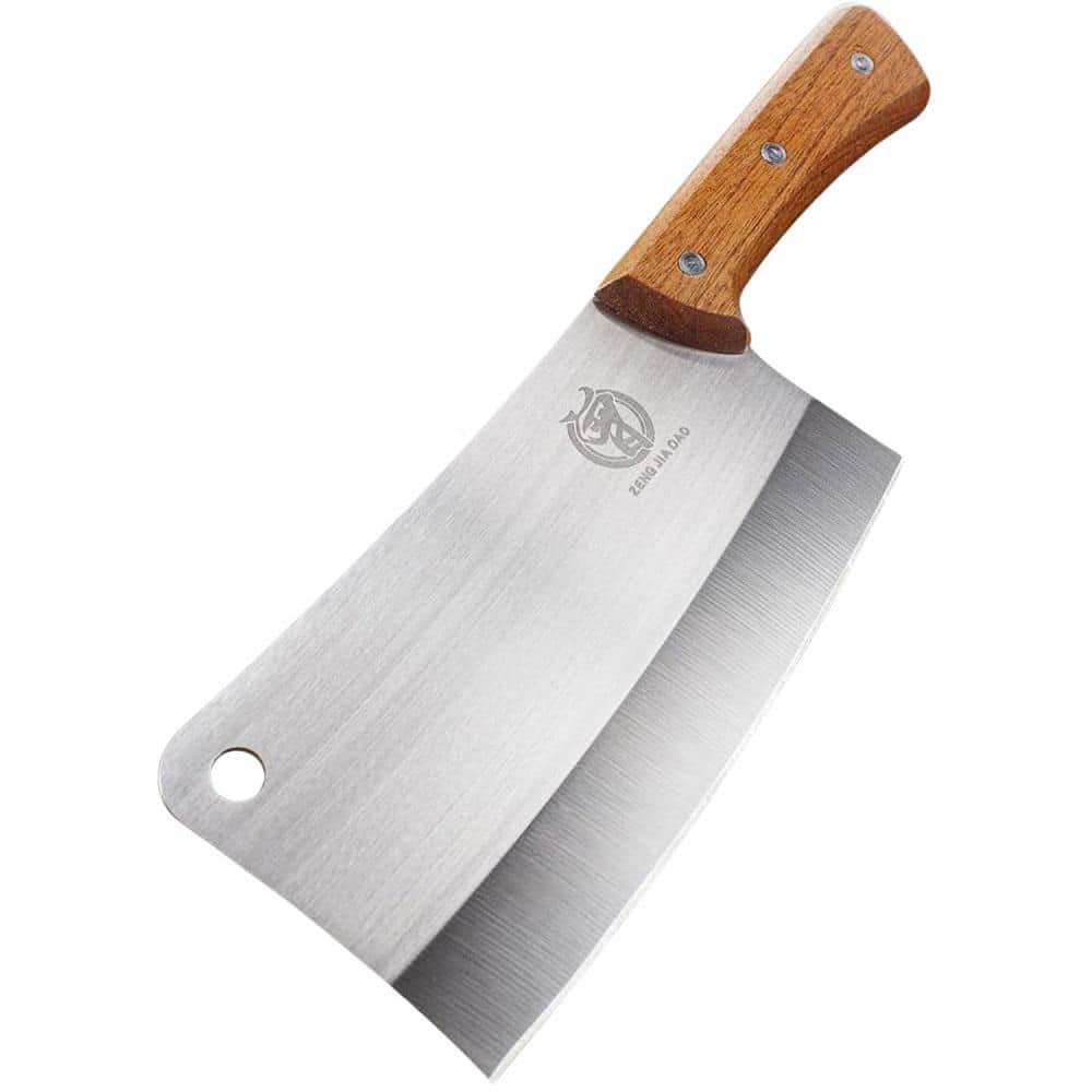 Anqtovp 7 in. Meat Cleaver Heavy Duty Butcher Knife Meat Chopper