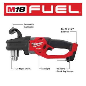 M18 FUEL GEN II 18V Lithium-Ion Brushless Cordless 1/2 in. Hole Hawg Right Angle Drill (Tool-Only)