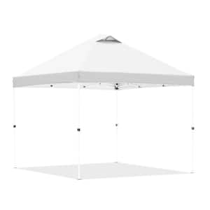 10 ft. x 10 ft. White Folding Patio Canopy Tent Pop Up Instant Shelter