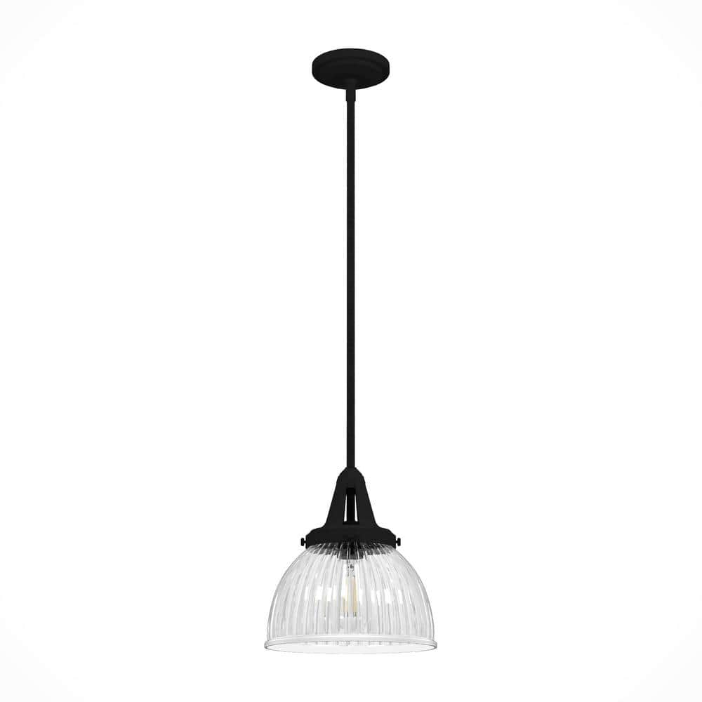 Cypress Grove Fluted Glass 10" Pendant in Natural Iron