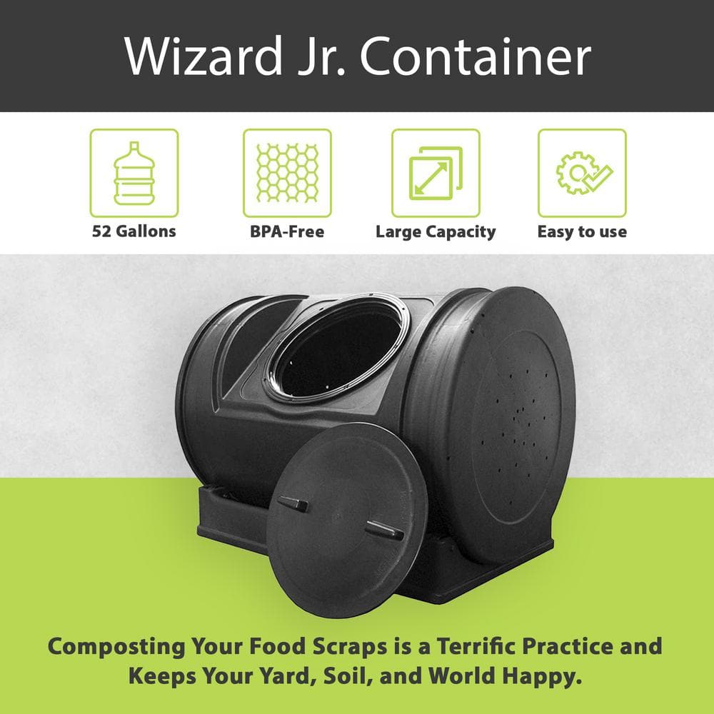 Black 7 Cu Ft Plastic Outdoor Tumbler Composter