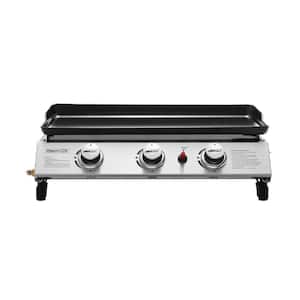 24 in. Portable 3-Burner Built-in Propane Gas Griddle Flat Top Grill in Stainless Steel