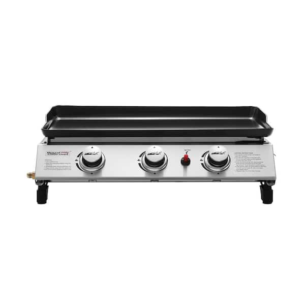 Royal Gourmet 24 in. Portable 3-Burner Built-in Propane Gas Griddle Flat Top Grill in Stainless Steel