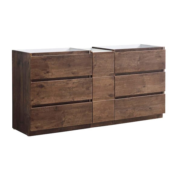 Fresca Lazzaro 72 in. Modern Double Bath Vanity Cabinet Only in Rosewood