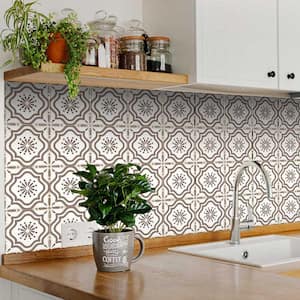 White and Brown B517 4 in. x 4 in. Vinyl Peel and Stick Tile (24 Tiles, 2.67 sq.ft./pack)