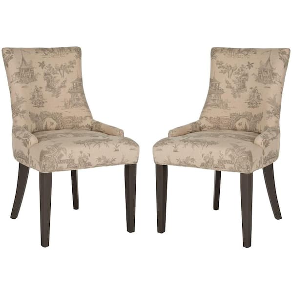 SAFAVIEH Lester Taupe Cotton/Linen Dining Chair (Set of 2)