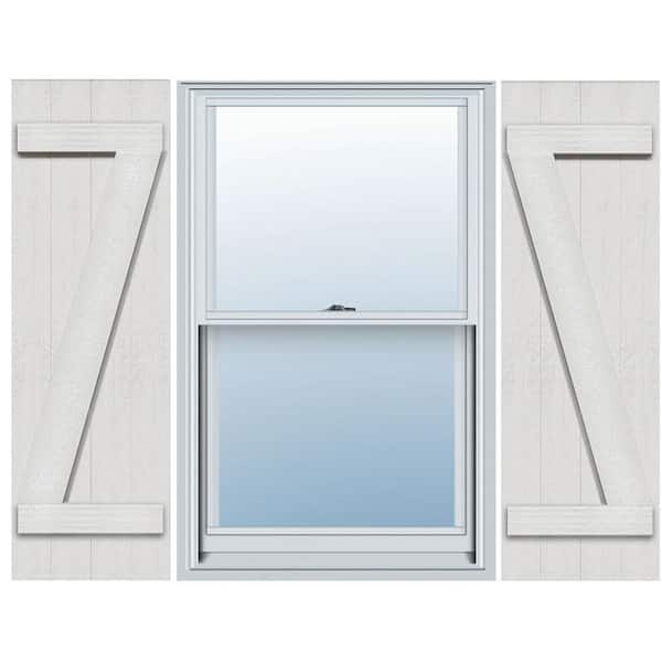 Ekena Millwork Timberthane 21.5 in. W x 67 in. H Joined (Three Board) Board and Batten Shutters w/ Z-Board