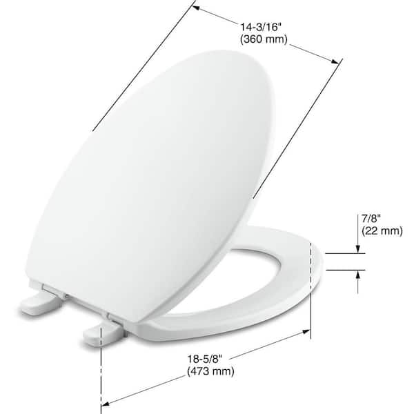 Brevia Elongated Closed Front Toilet Seat with Quick-Release Hinges in White