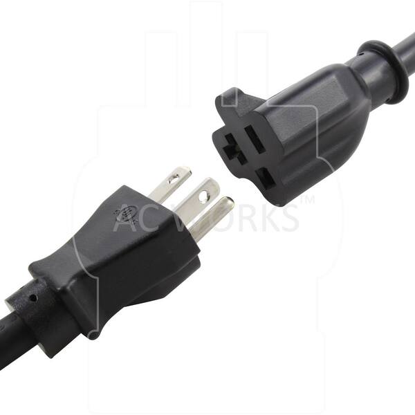 HQRP 1-Foot 12AWG Heavy Duty 15A To 20A T-Blade Converter Cord (ETL Certified)