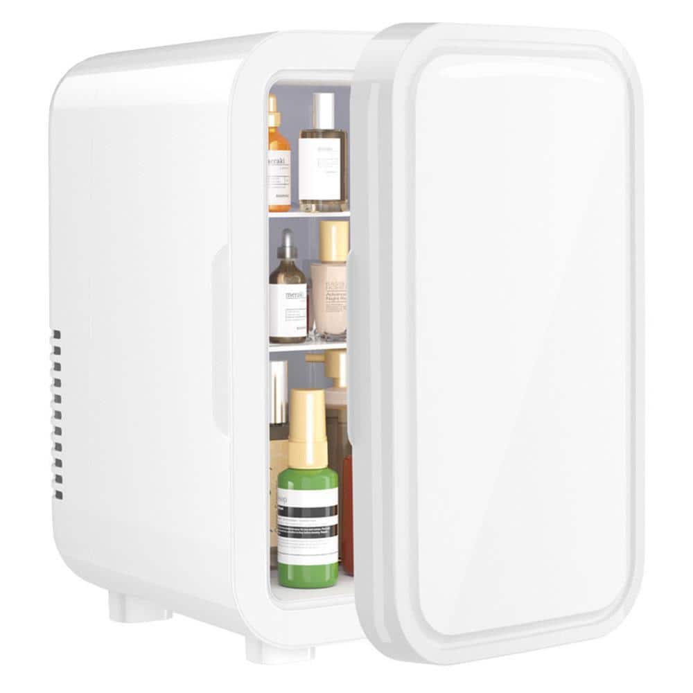 10 in. 4 cu. ft. Retro 6-Liter/8-Can 110V AC/DC Portable Thermoelectric Cooler Mini Refrigerator in White