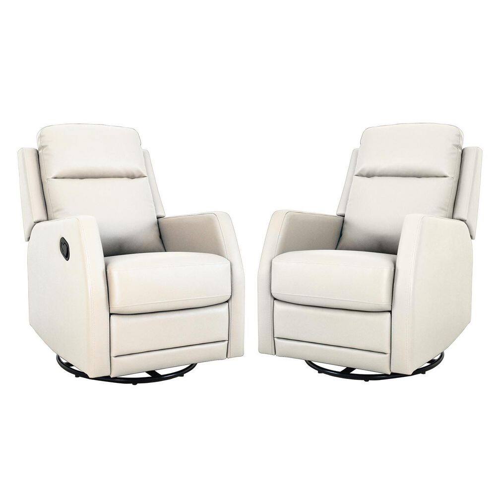 ARTFUL LIVING DESIGN Prudencia Ivory Rocker Recliner with Wingback (Set