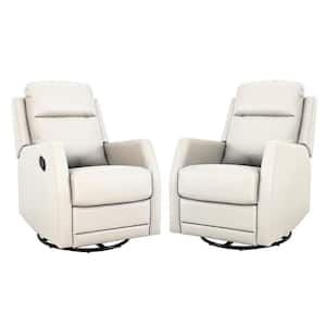 Prudencia Ivory Rocker Recliner with Wingback (Set of 2)