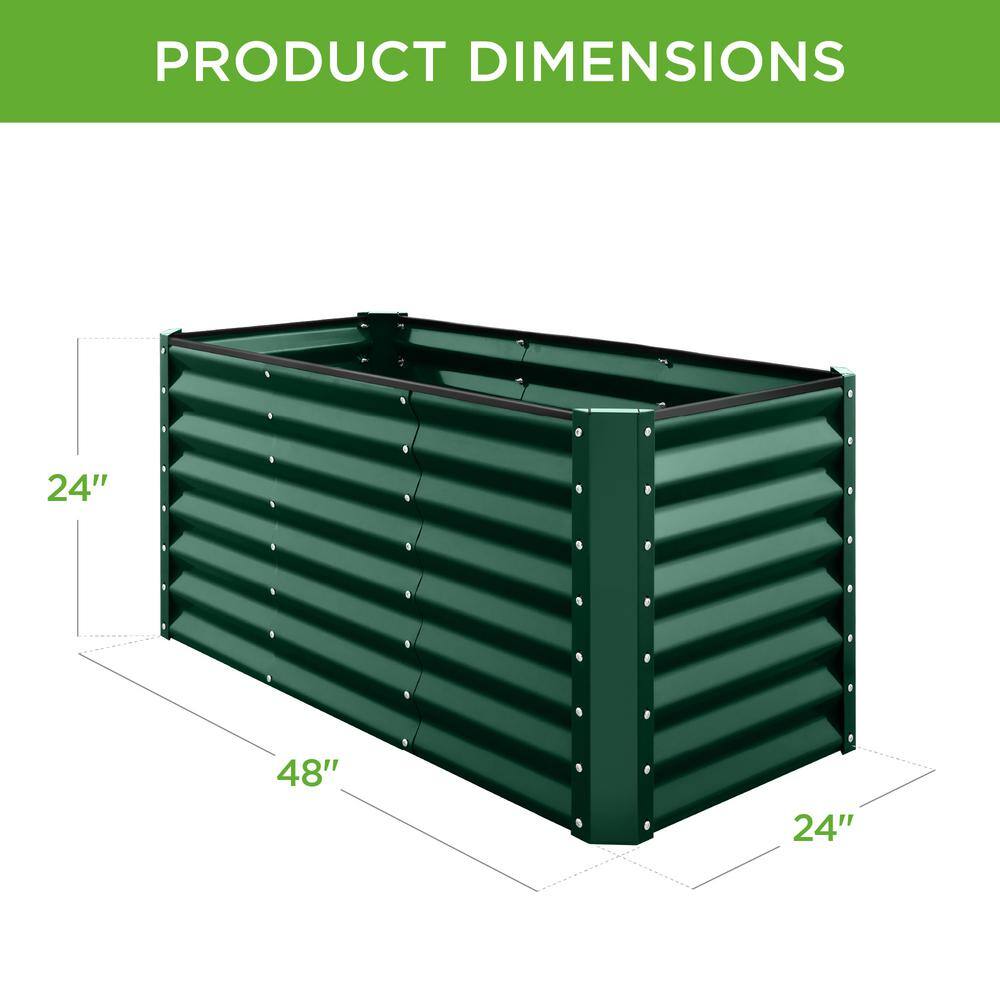 Dark Green 4x2x2ft Metal Raised Garden Bed Planter Box
