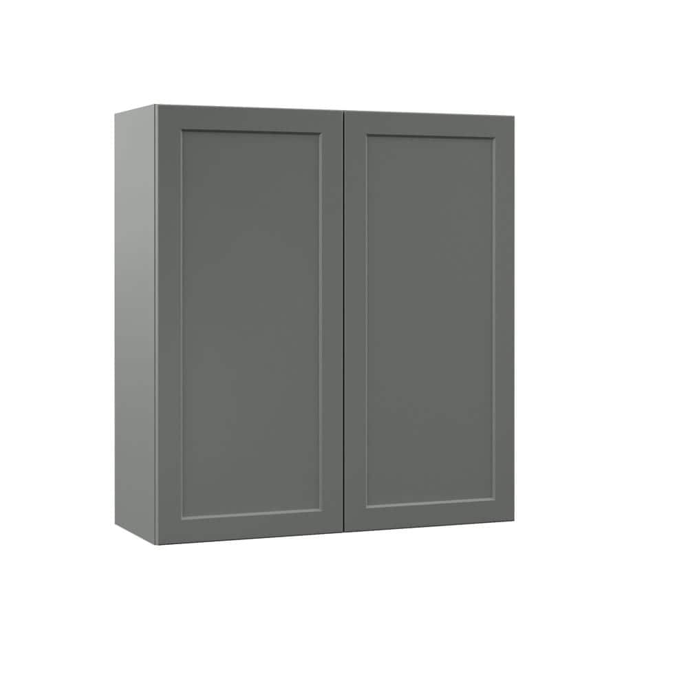 Hampton Bay Designer Series Melvern Storm Gray Shaker Assembled Wall ...