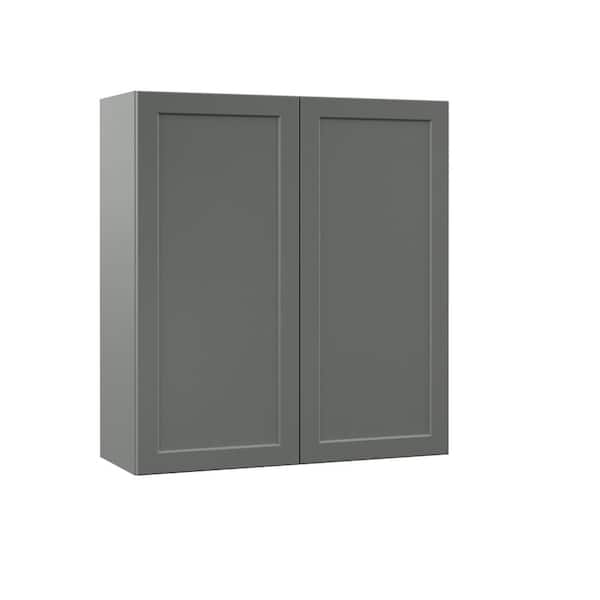Hampton Bay Designer Series Melvern Storm Gray Shaker Assembled Wall Kitchen Cabinet (33 in. x 36 in. x 12 in.)
