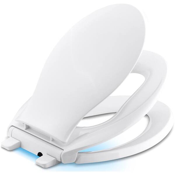 Delta Sanborne Potty-Training Elongated Closed Front Toilet Seat with  NightLight in White 833902-N-WH - The Home Depot