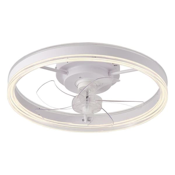 20 in. Smart Indoor Low Profile Ceiling Fan with 6-Speed Remote Control and RGB Light, White