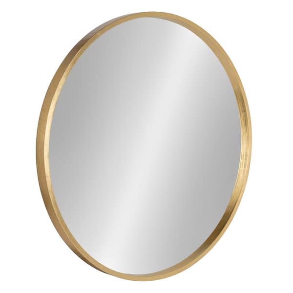 Kate and Laurel Medium Round Gold Contemporary Mirror (25.6 in. H x 25.6 in. W)