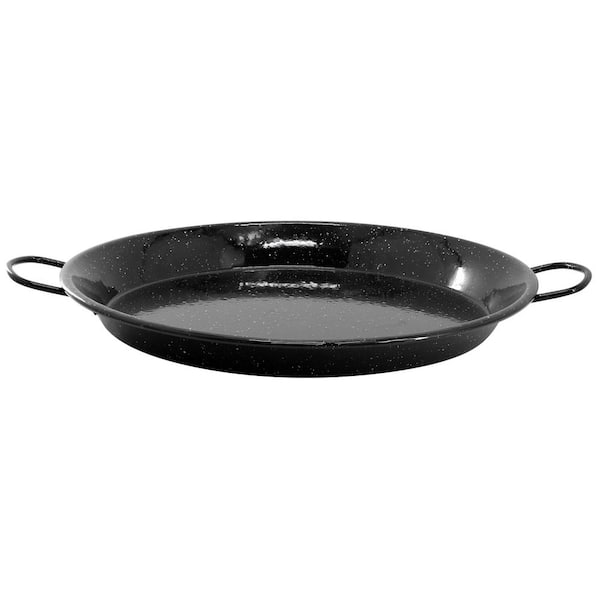 Castillo 15 in. Enameled Steel Paella Pan in Speckled Black