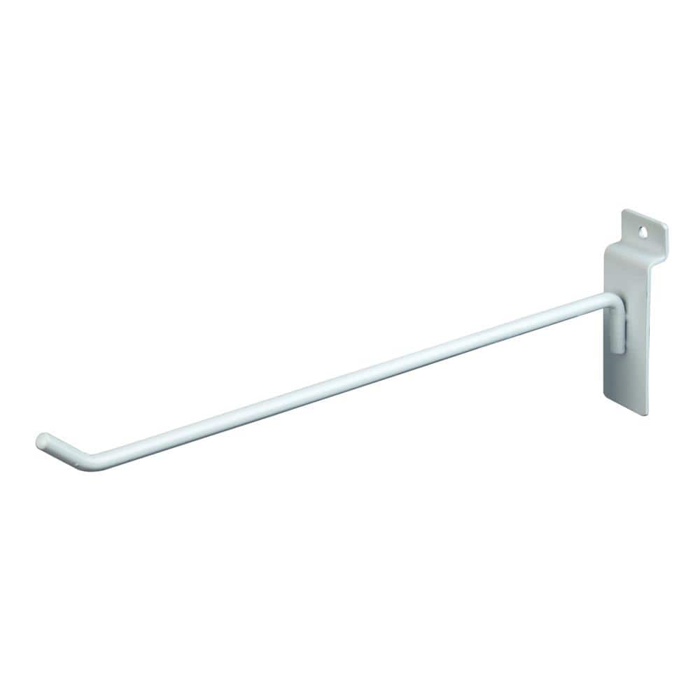 10 in. White Deluxe Hook for Slatwall (Pack of 96)