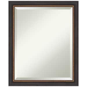 Ashton Black 18.5 in. W x 22.5 in. H Wood Framed Beveled Bathroom Vanity Mirror in Black