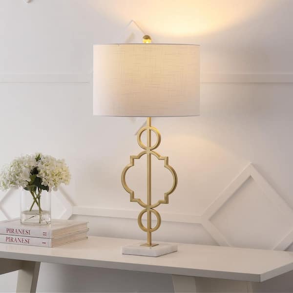 July 31 in. H Gold Leaf Metal Table Lamp