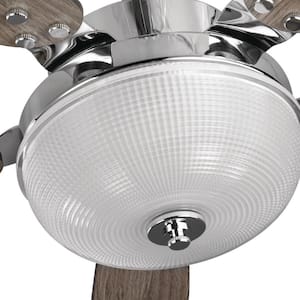 Archie 52 in. Integrated LED Indoor Polished Chrome Traditional Ceiling Fan with Light and Remote Control for Bedrooms