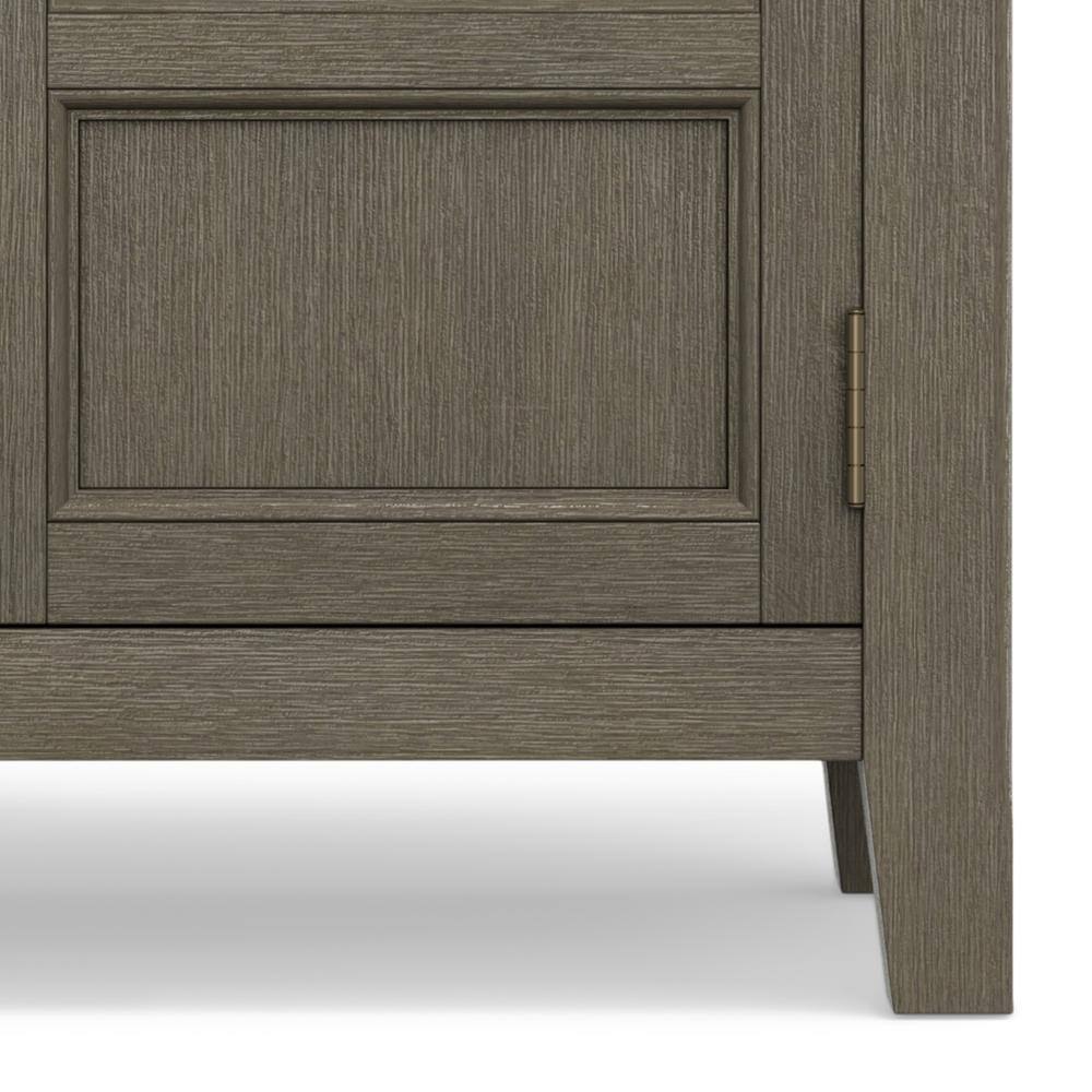 Farmhouse Grey Solid Pine Freestanding Office Cabinet with Adjustable Shelving