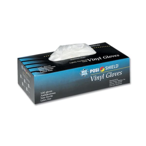 West Chester Powder Free Vinyl Gloves, Small - 100 Ct. Box, sold by the case