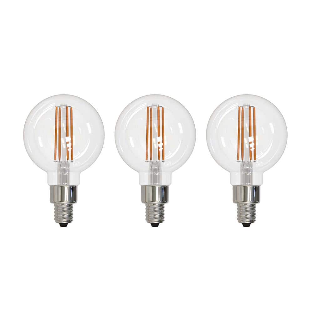 40W Warm White Light Clear G16 Dimmable (E12) Candelabra Screw Base LED Fil