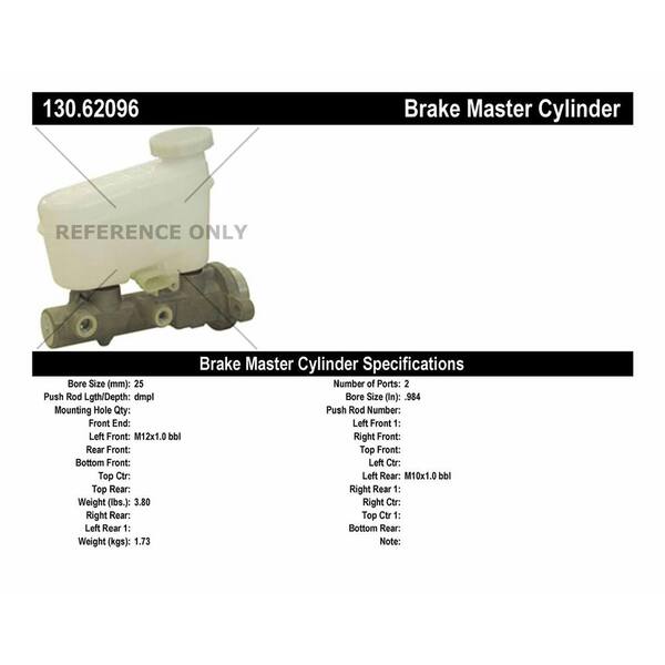 Centric Parts Brake Master Cylinder