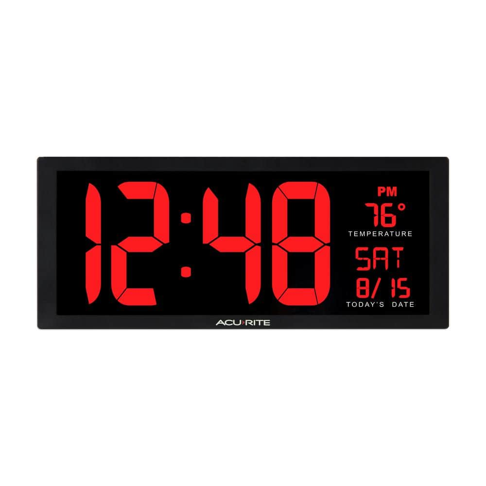 AcuRite 18 in. Digital Clock with Date, Indoor Temperature, and