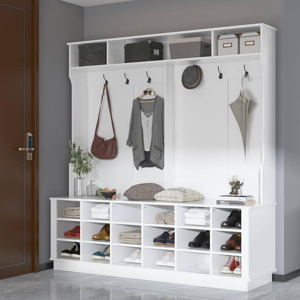 Shoe Rack Coat Wardrobe Cabinet Entryway Shoe White Oak Shoe Rack