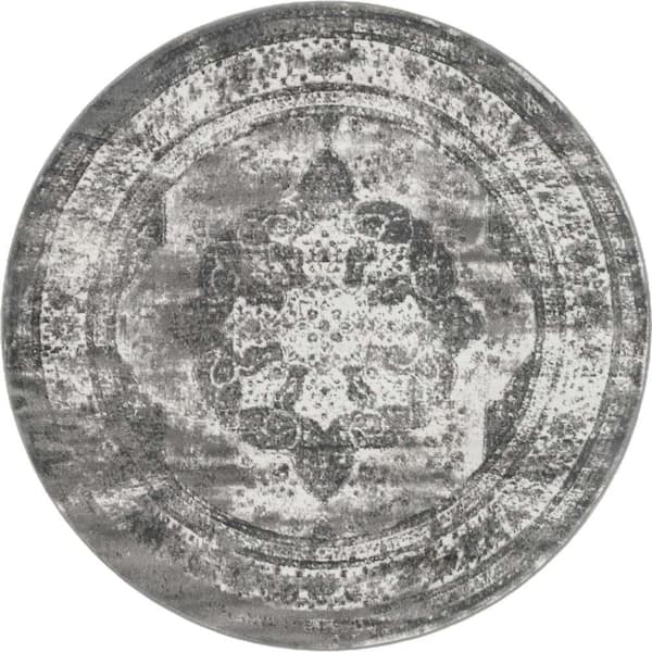 Unique Loom Sofia Salle Garnier Gray 6 ft. x 6 ft. Area Rug