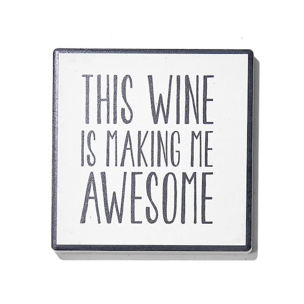 American Atelier Wine Often Ceramic Coasters 4.25 in. D (Set Of 4)