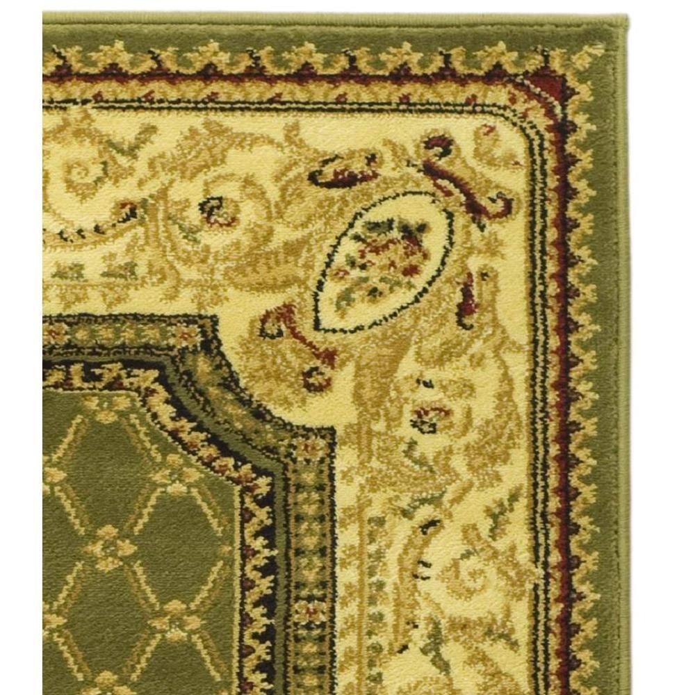 Sage and Ivory Floral Rectangular Synthetic Area Rug