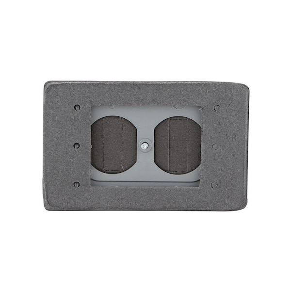 Bell Horizontal Mount Duplex Aluminum Gray Weatherproof Outdoor Outlet Cover  - Power Townsend Company