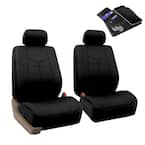 PU Leather 47 in. x 23 in. x 1 in. Rome Half Set Front Seat Covers