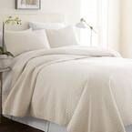 Herring Ivory Microfiber King Performance Quilted Coverlet Set