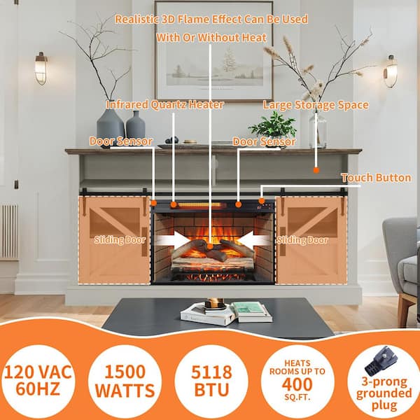 ToolCat 60 in. Freestanding Ultra Thin Tempered Glass Front Smart