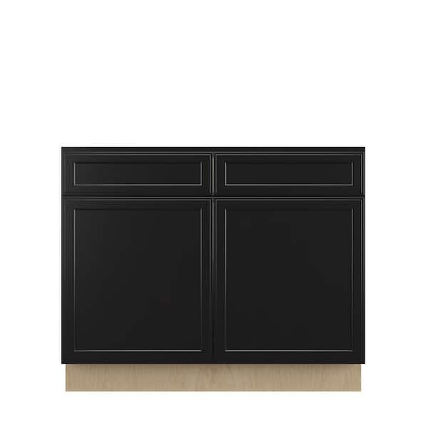 Unbranded Belle Haven Recessed 42 in. W x 34.5 in. H x 24 in. D in Driftwood Plywood Assembled Base Cabinet