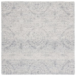 Metro Light Gray/Ivory 6 ft. x 6 ft. Floral Abstract Square Area Rug