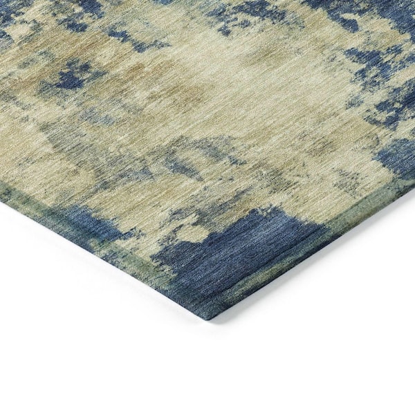 Chantille Machine Washable Indoor/Outdoor Abstract ACN2066 Navy 9 ft. x 12 ft. Area Rug