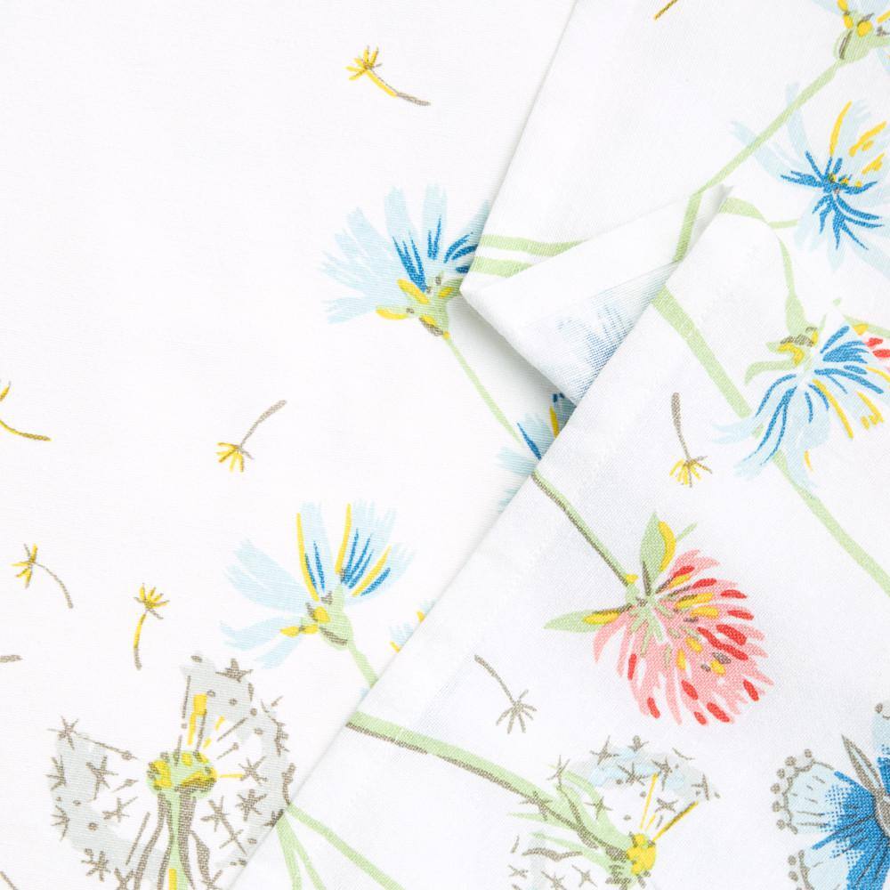 Breezy Floral Cotton Napkin Set, White/Blue/Pink, 19" 4-Pack